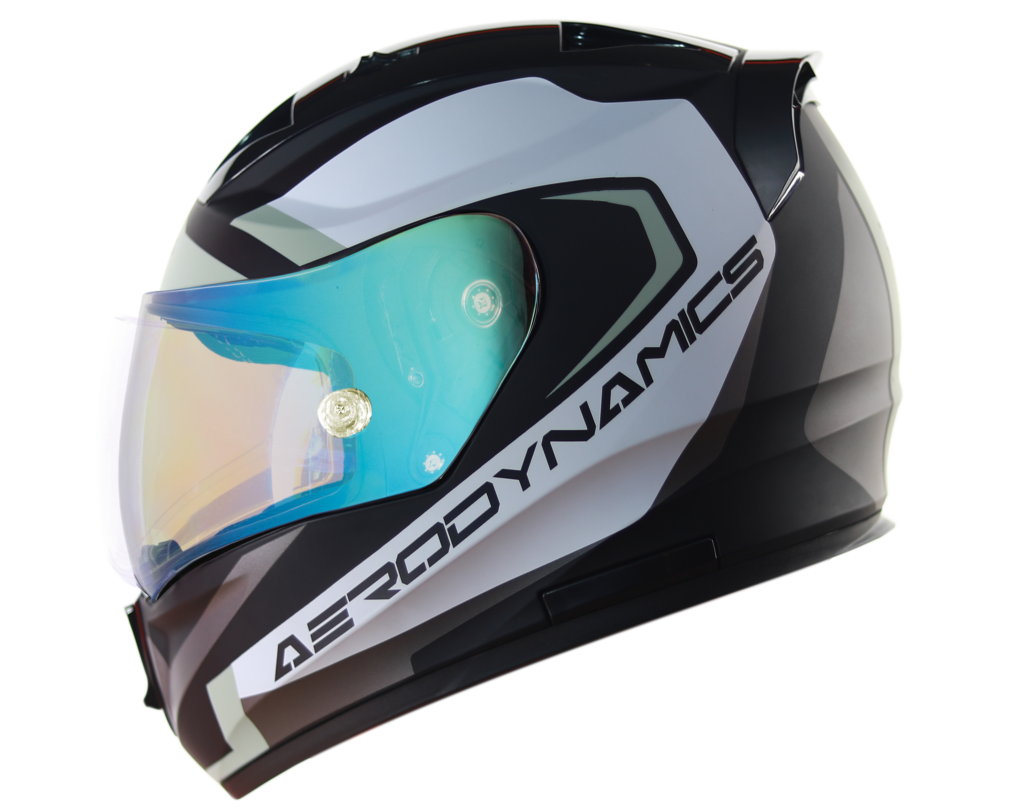 SA-1 Aerodynamics Mat Black/Grey With Anti-Fog Shield Blue Night Vision Visor (Fitted With Clear Visor Extra Blue Night Vision Anti-Fog Shield Visor Free)